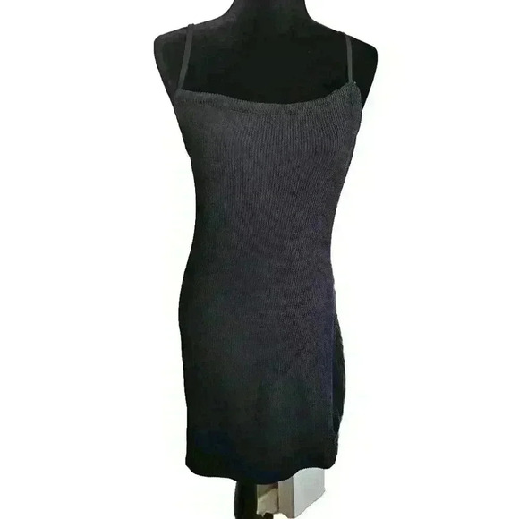 Urban Outfitters Womens Black Tyra Textured Strappy Back Mini Dress XL - Picture 3 of 14